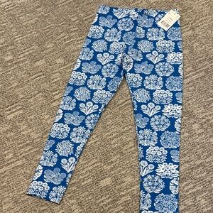 Boden Blue and White Floral Leggings